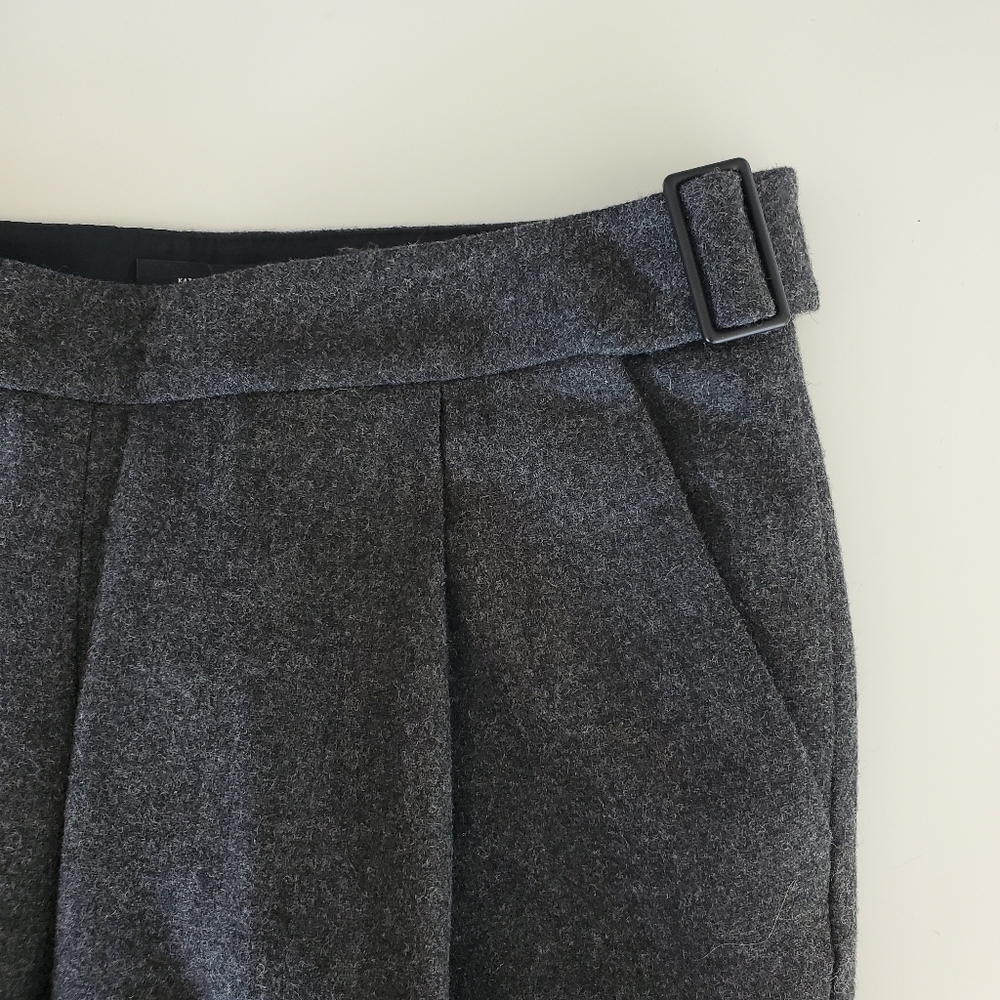 Kate Spade 0 Saturday Pleated Pants Officewear Speckled Dark Grey Wool Trousers - Picture 8 of 16